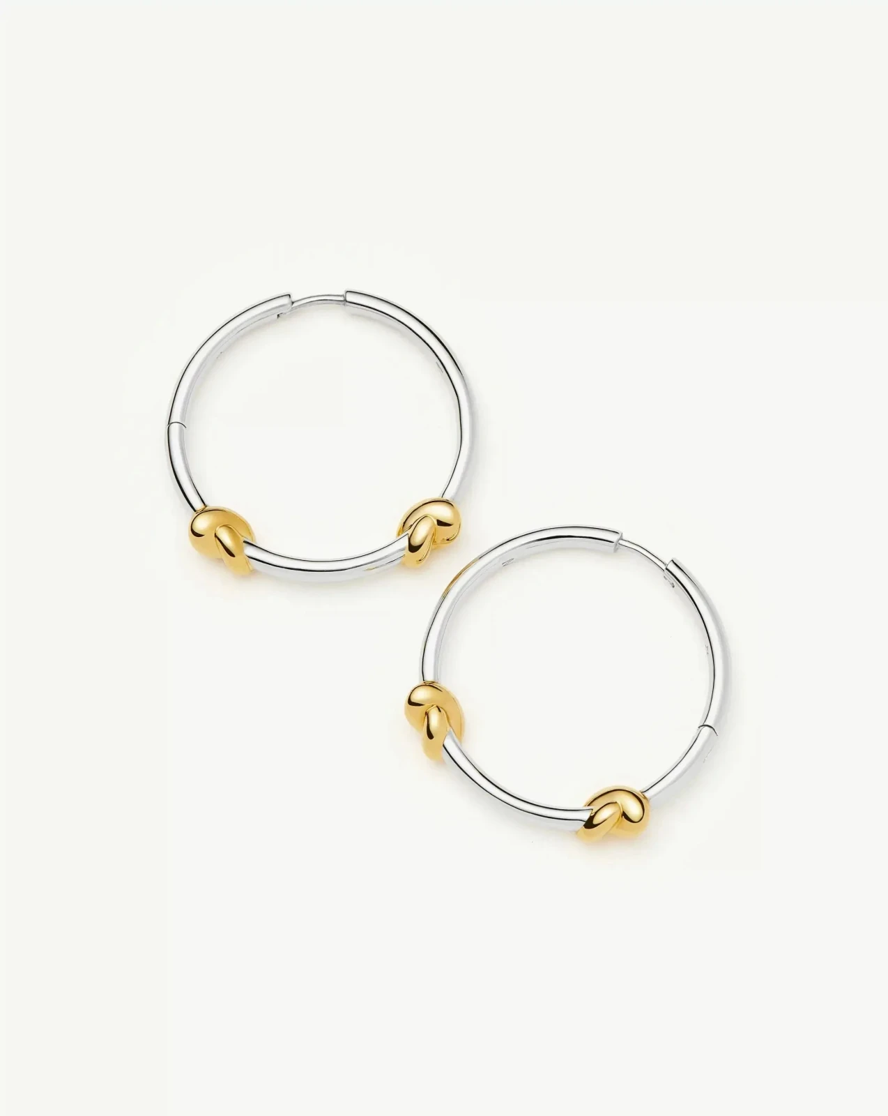 Lucy Williams Medium Knot Hoop Earrings | Mixed Metal