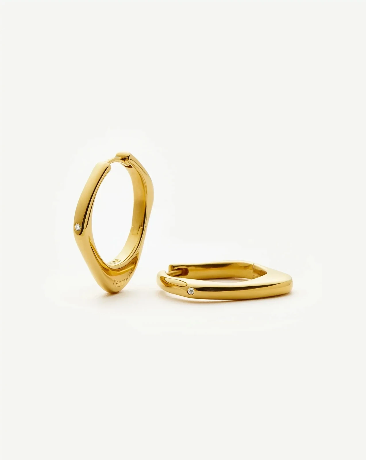 Harris Reed Fearless Medium Hoop Earrings | 18ct Gold Plated/Cubic Zirconia