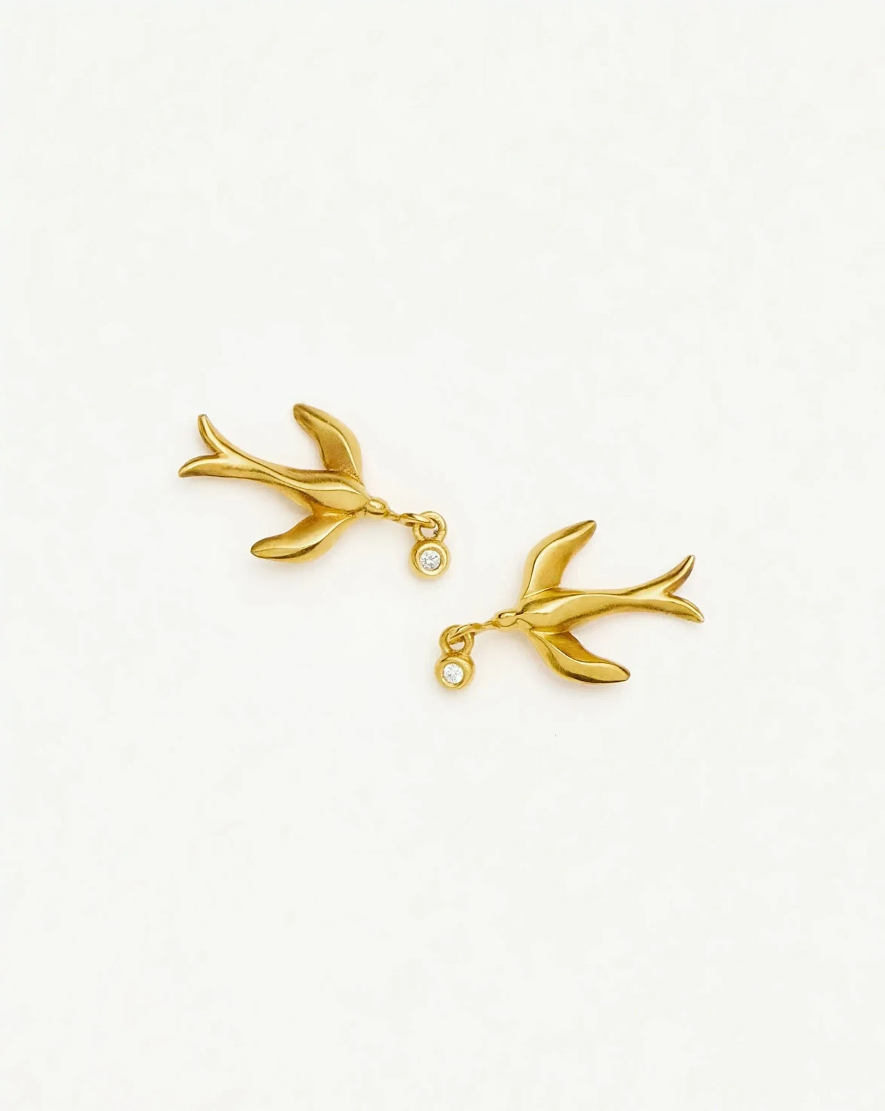 Harris Reed Taking Flight Stud Earrings | 18ct Gold Plated/Cubic Zirconia