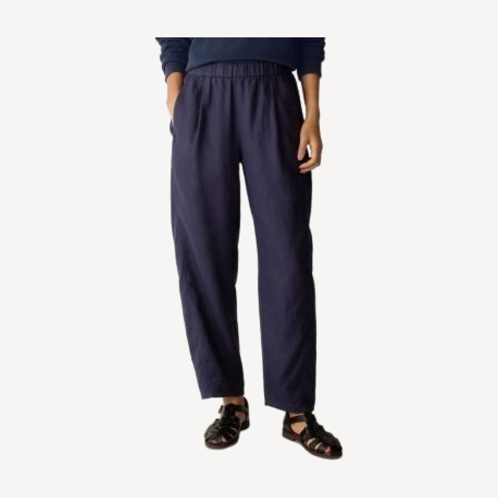 Eileen Fisher Linen Ankle Pleated Lantern Pants