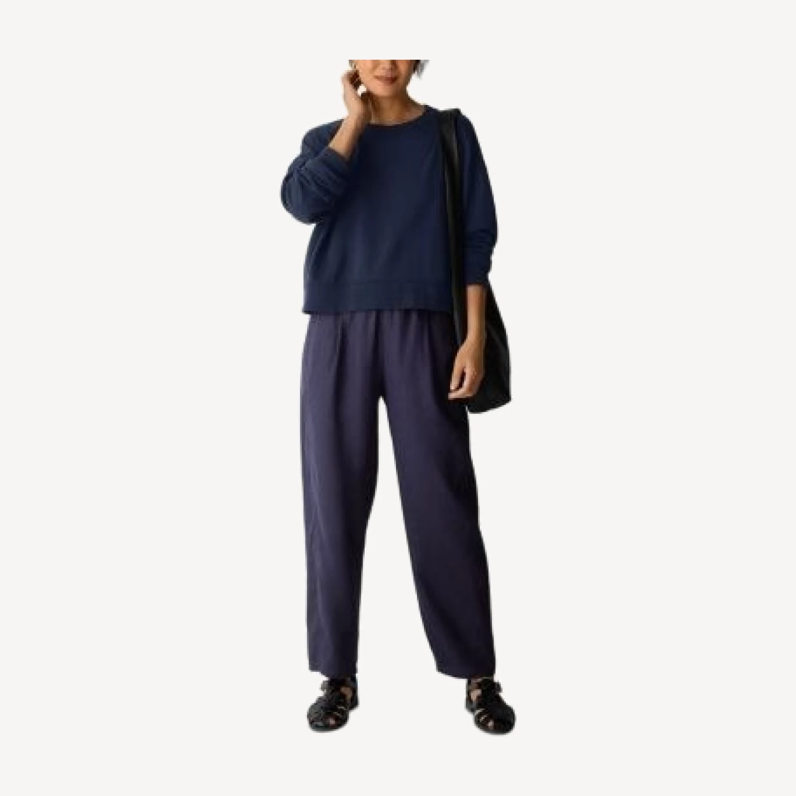 Eileen Fisher Linen Ankle Pleated Lantern Pants
