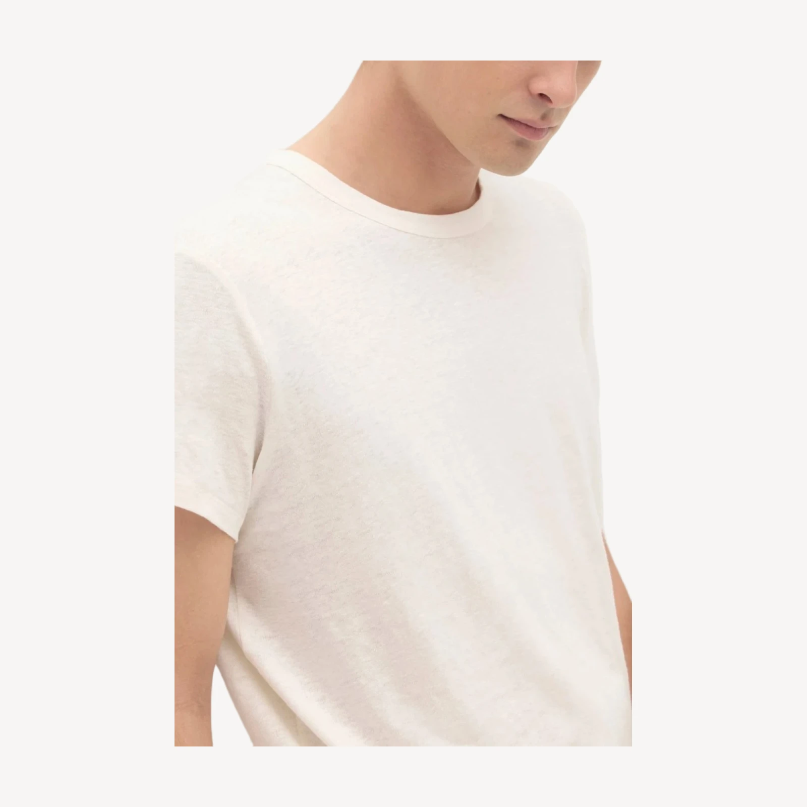 KYLE LINEN CREWNECK TEE - OFF-WHITE