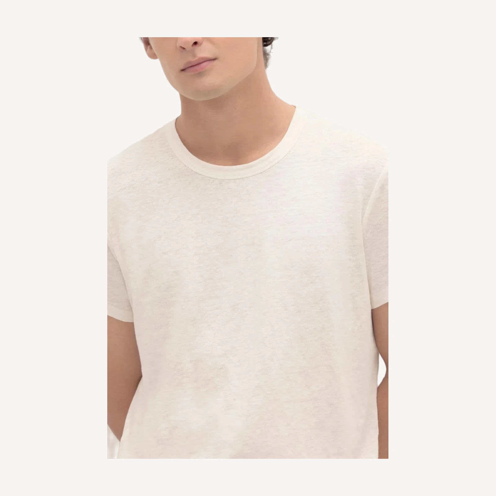 KYLE LINEN CREWNECK TEE - OFF-WHITE