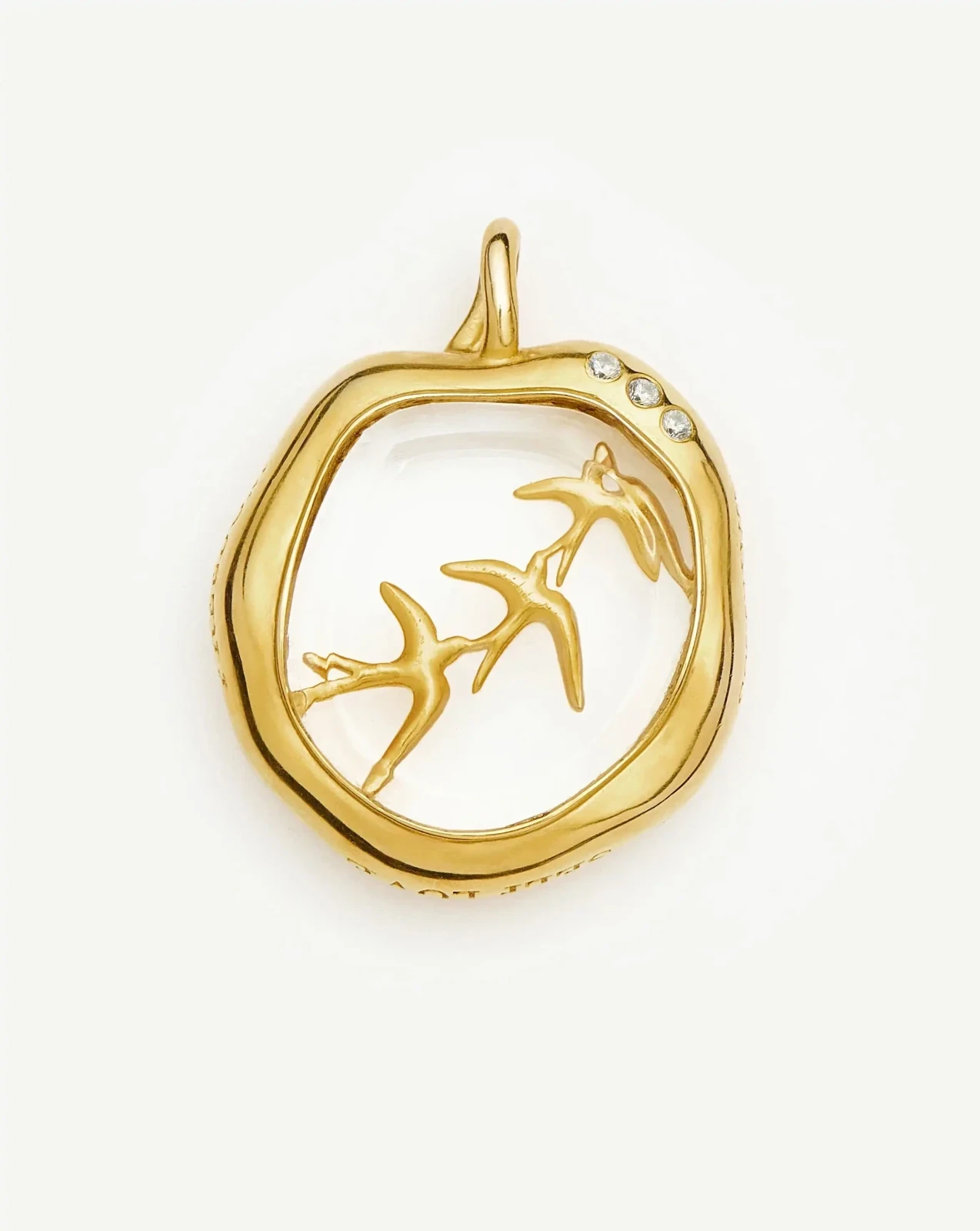 Harris Reed Taking Flight Pendant | 18ct Gold Plated/Crystal Quartz,Cubic Zirconia