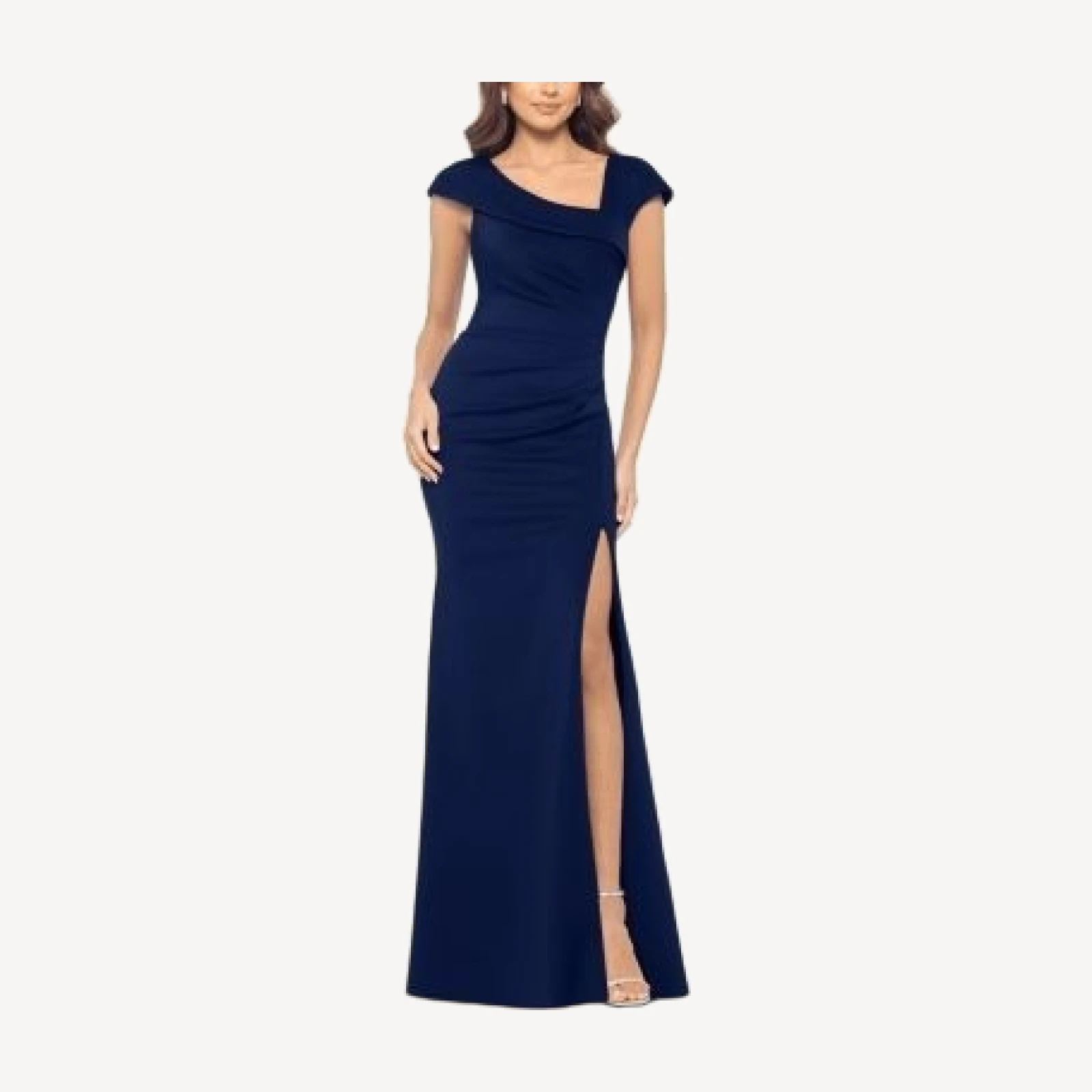 Aqua Asymmetric Neck Scuba Dress - Exclusive