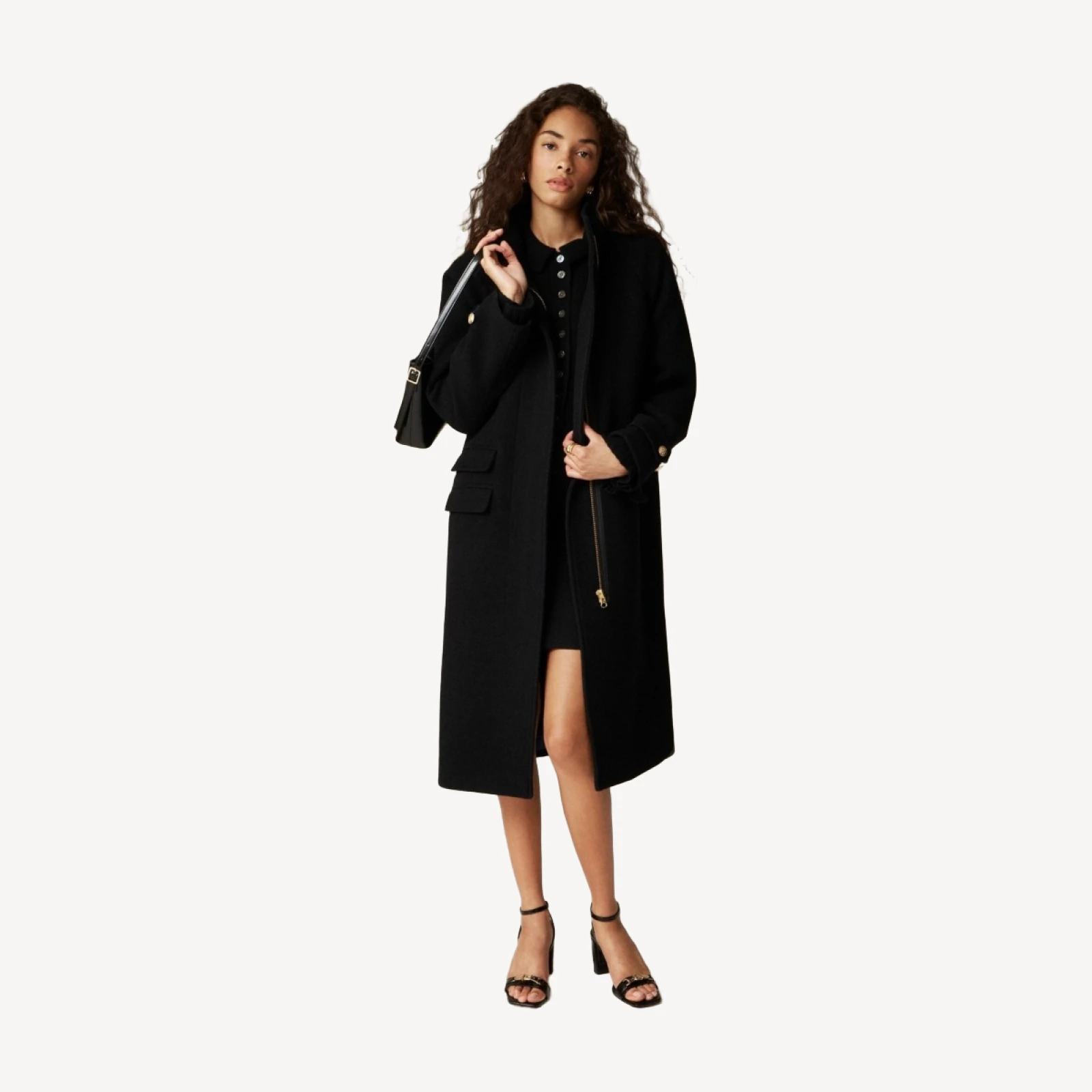 Long Toscana coat in Italian stadium-cloth wool blend