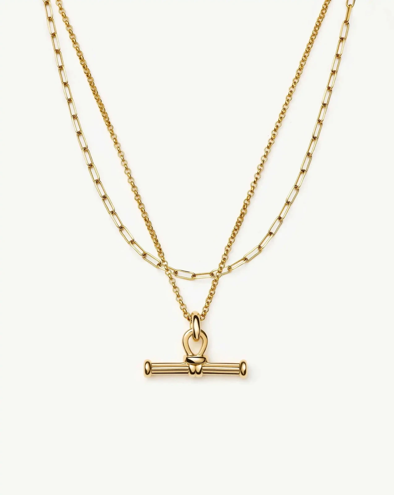 The Founder T-bar Necklace Set | 18ct Gold Plated