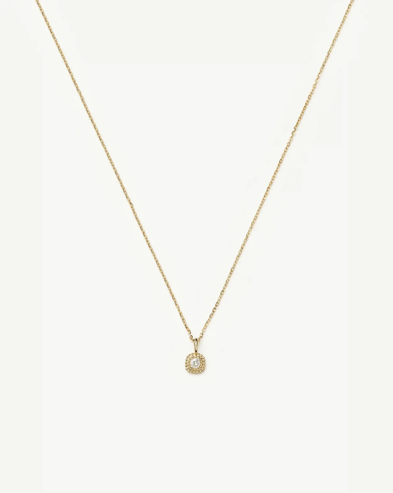 Solid Gold Sapphire Baya Pendant Necklace | 9ct Solid Yellow Gold/Lab Grown White Sapphire