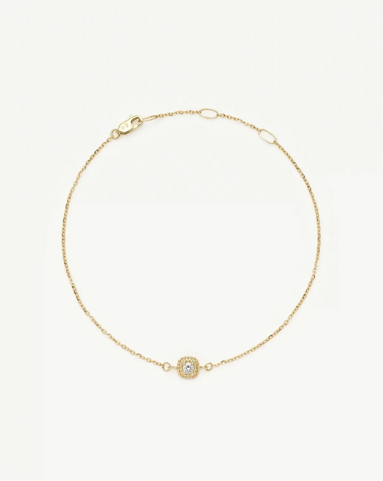 Solid Gold Sapphire Baya Bracelet | 9ct Solid Yellow Gold/Lab Grown White Sapphire