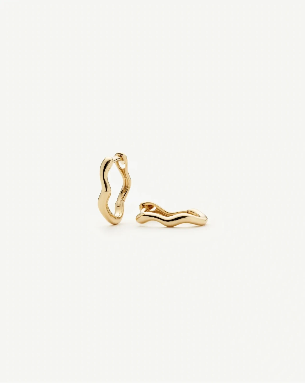 Solid Gold Molten Huggie Earrings | 9ct Solid Yellow Gold