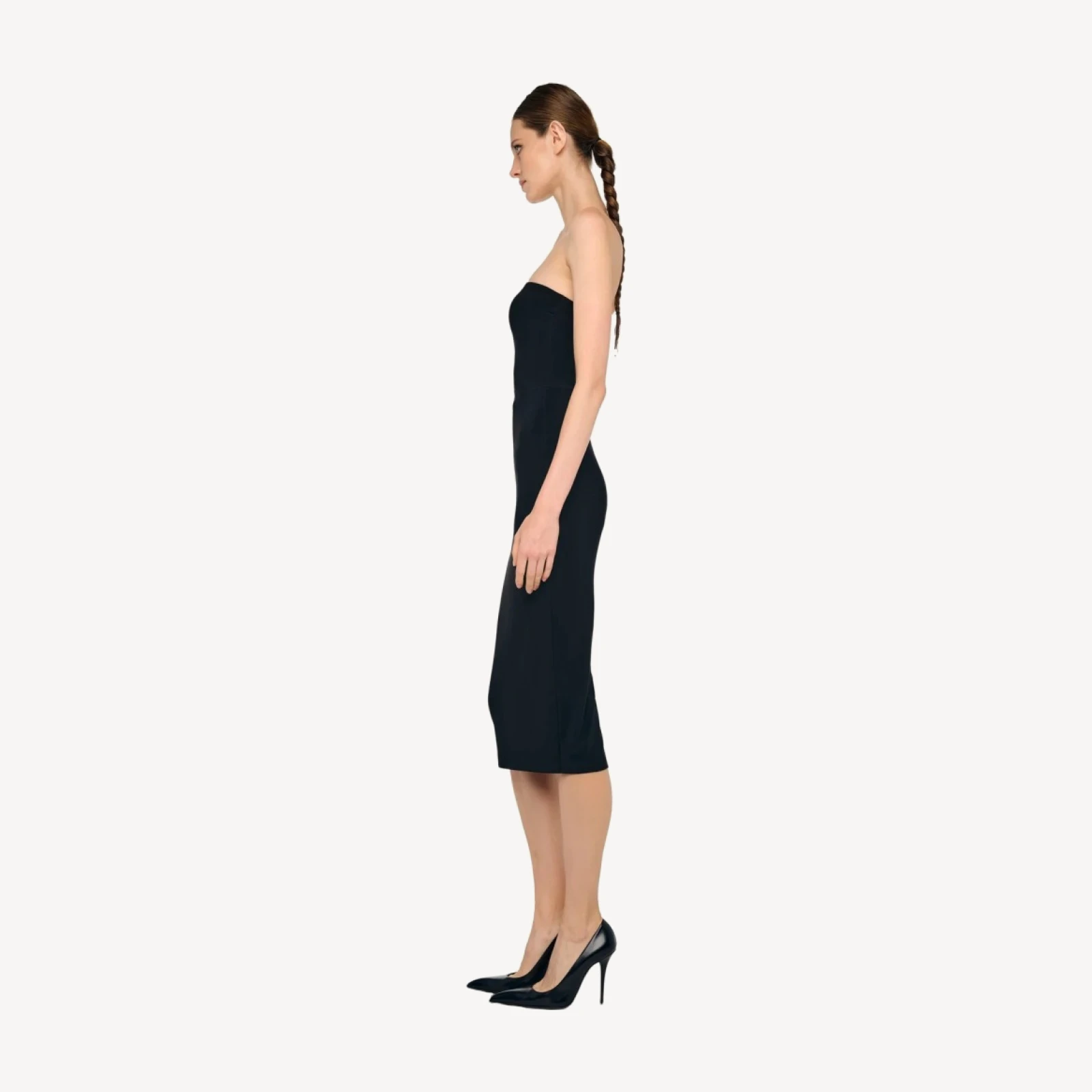 STRAPLESS DRESS TO KNEE
