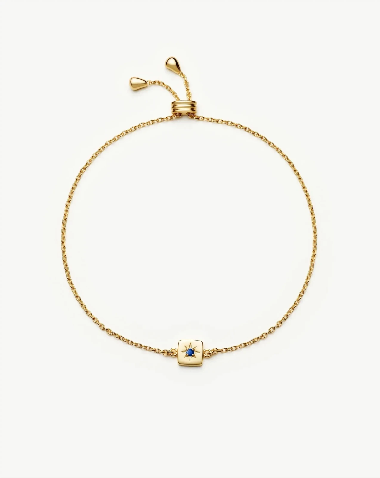 September Birthstone Slider Bracelet | 18ct Gold Plated/Lapis