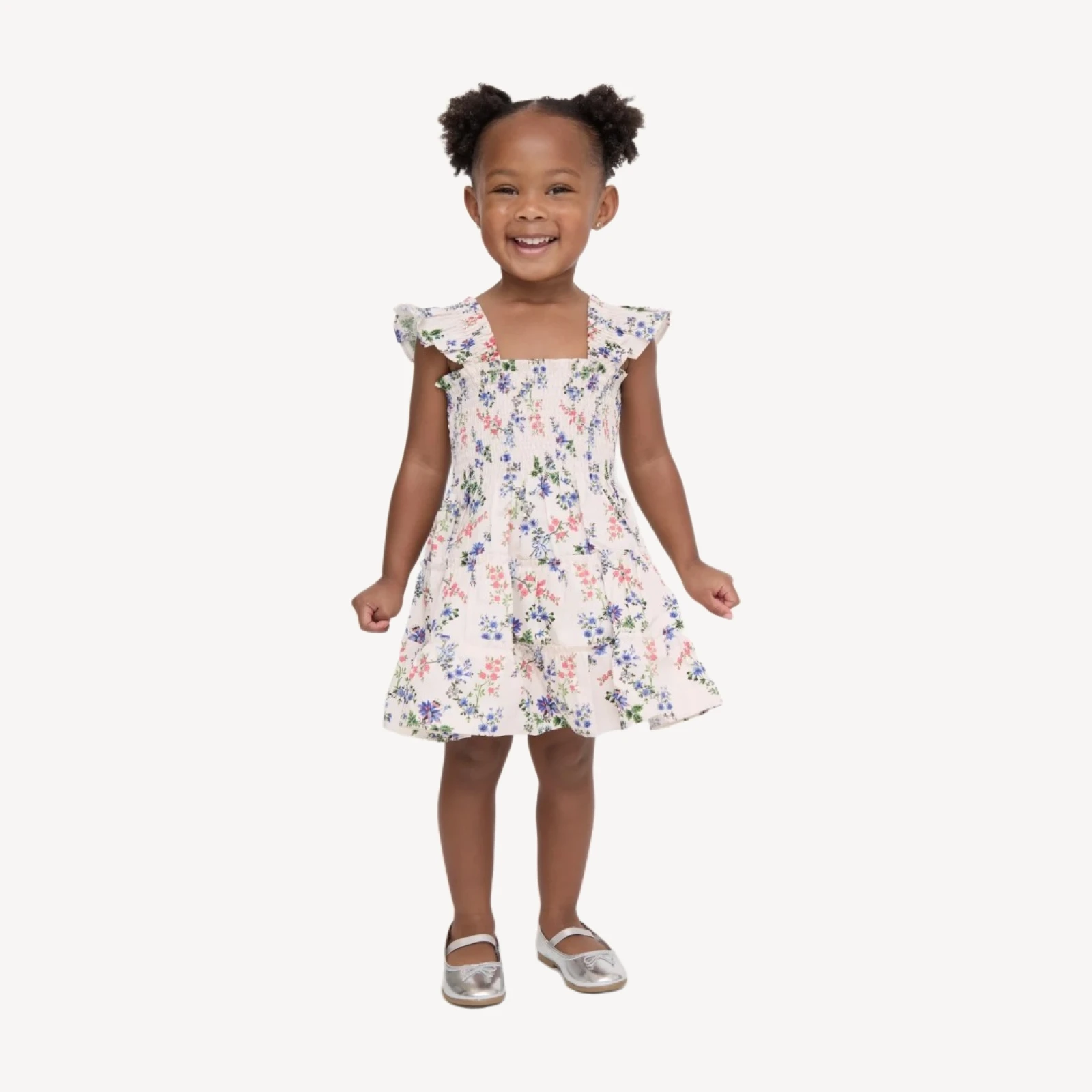 The Tiny Ellie Nap Dress - Pink Scallop Bow Chintz