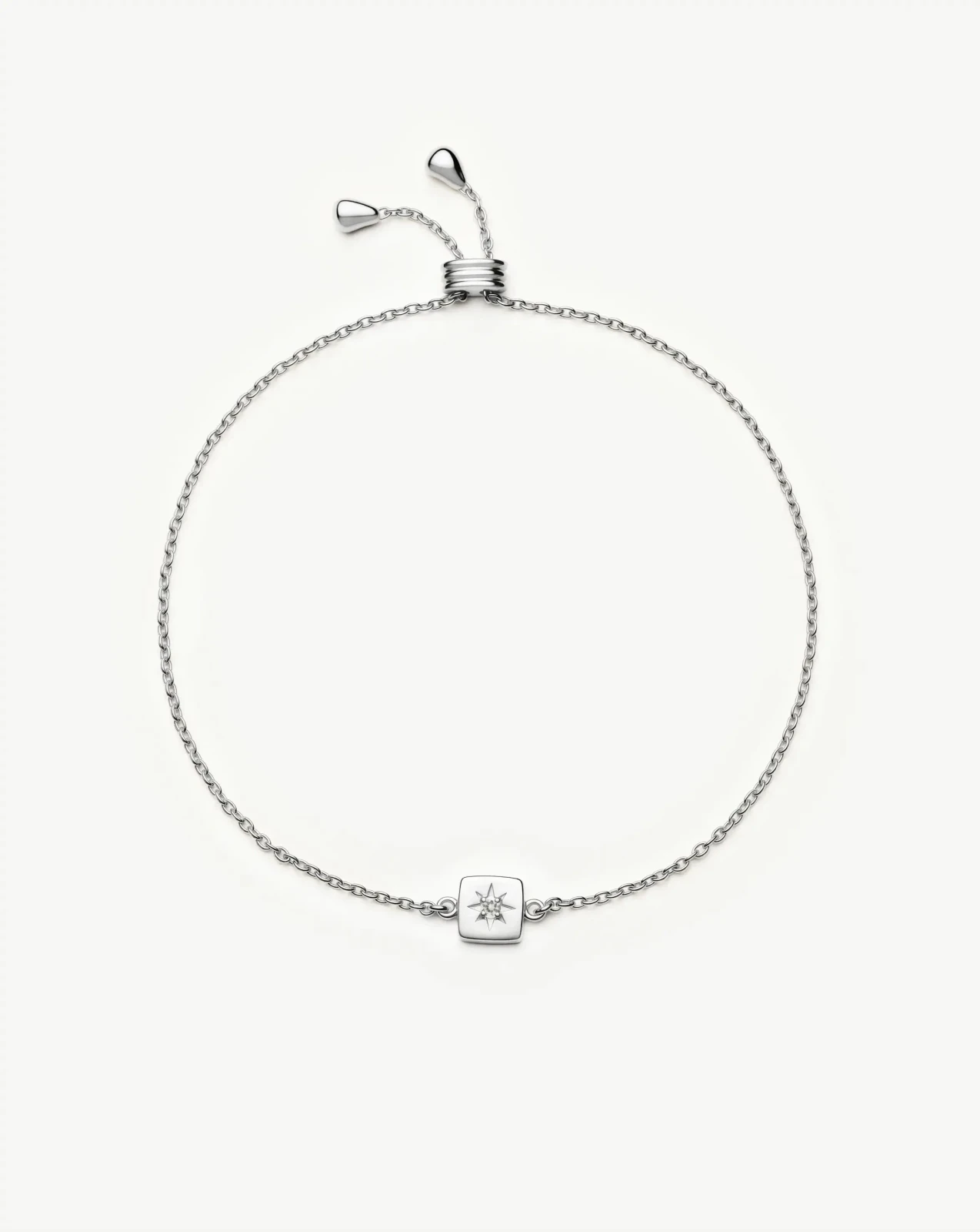 April Birthstone Slider Bracelet | Silver Plated/Crystal
