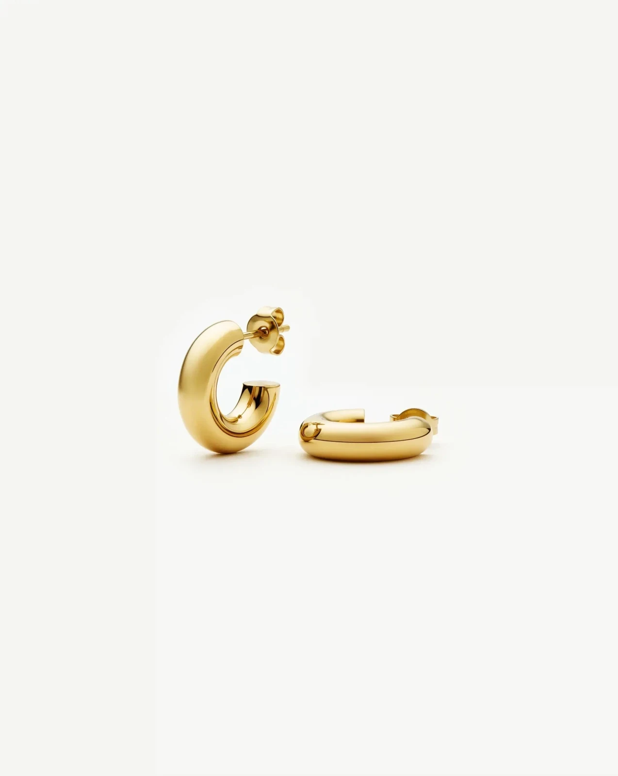 Classic Chubby Small Hoop Earrings | 18ct Gold Plated