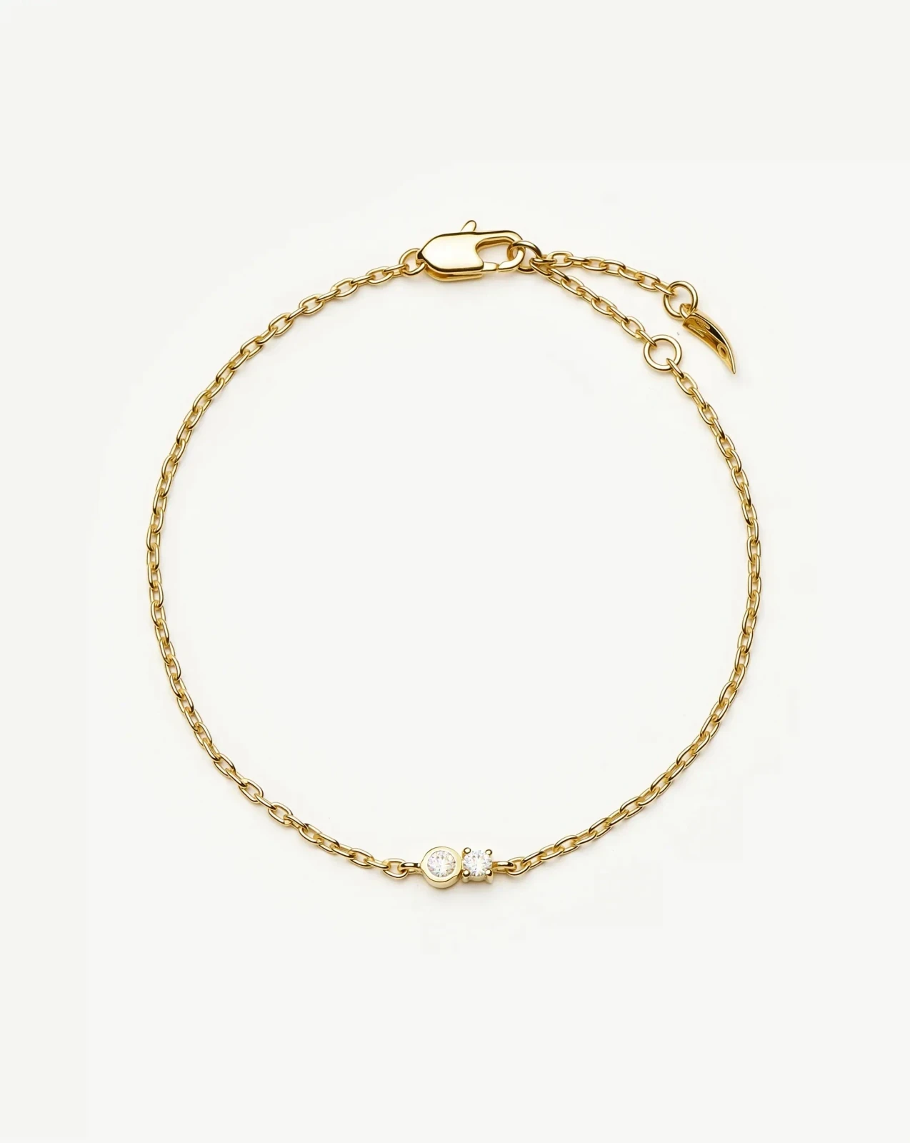 Duo Stone Chain Bracelet | 18ct Gold Plated/Cubic Zirconia
