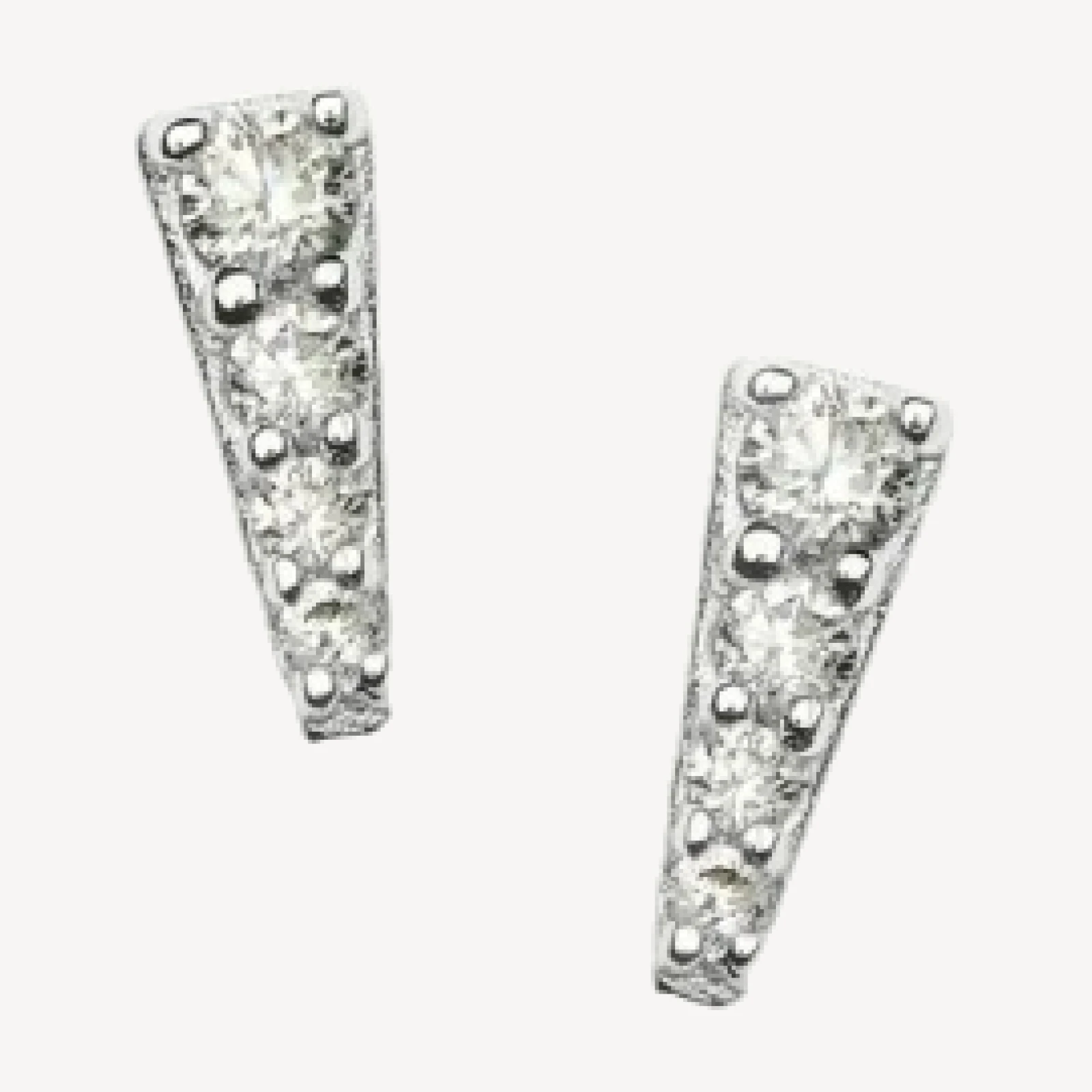 Pavé Spike Stud Earrings | Silver Plated/Cubic Zirconia