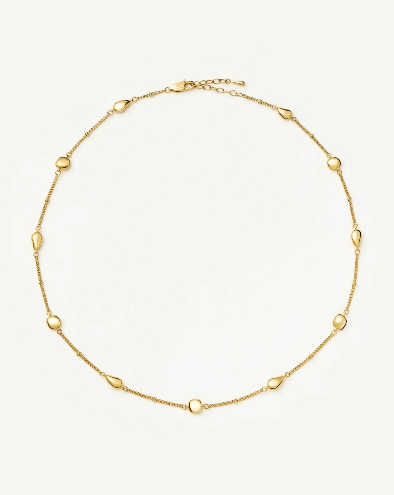 Molten Teardrop Multi Charm Necklace | 18ct Gold Plated
