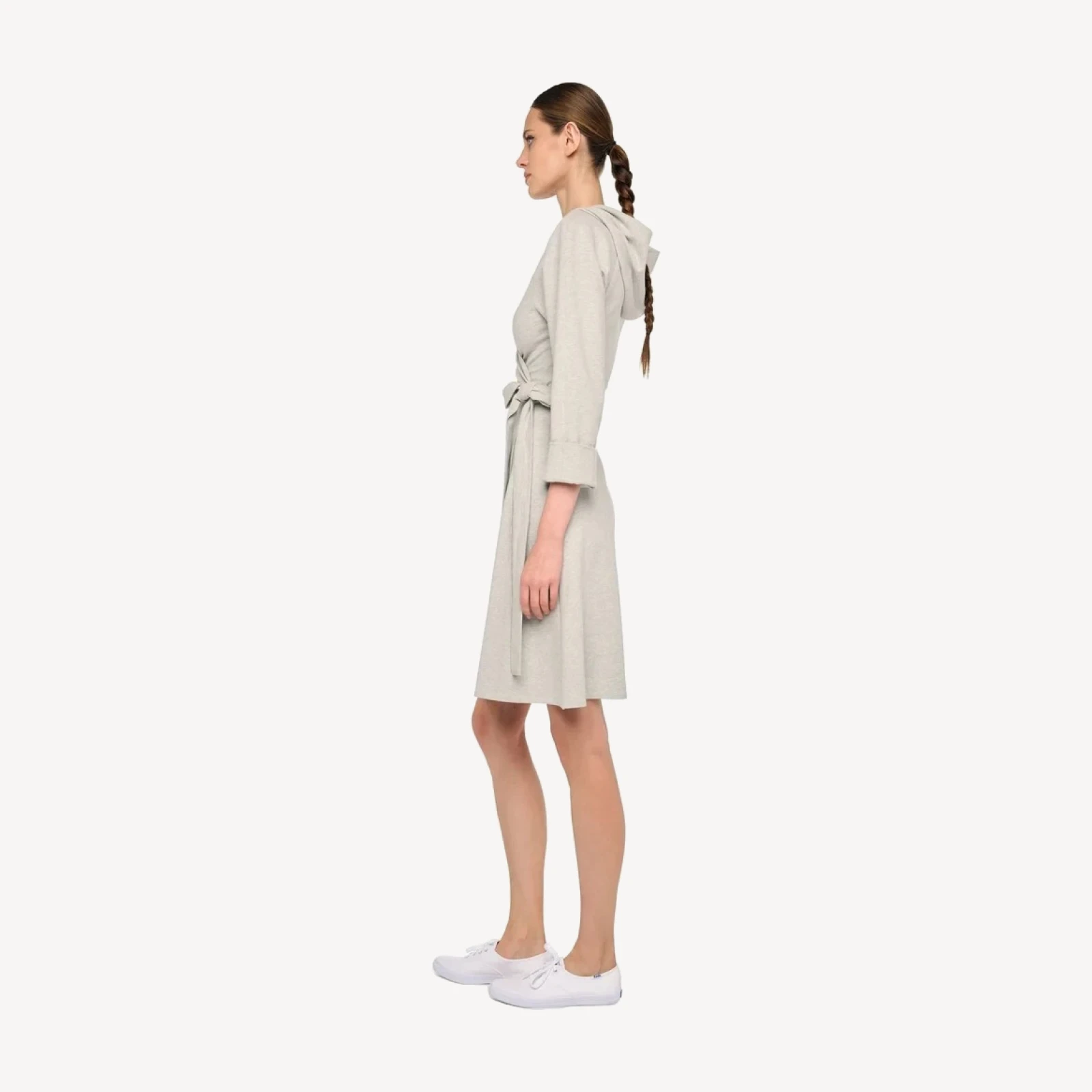 HOODED 1980S BOMBER WRAP DRESS