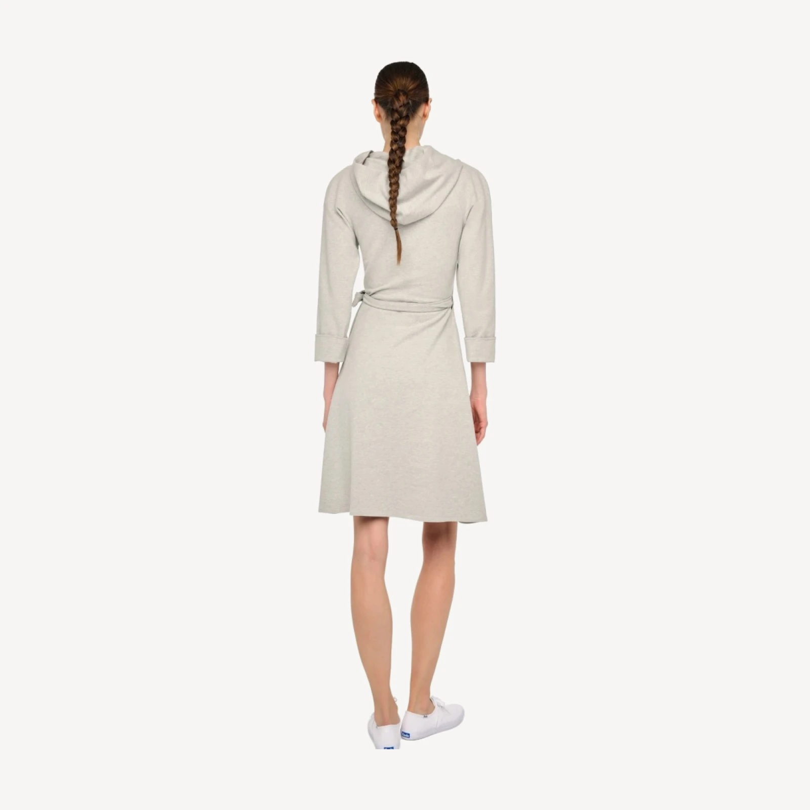 HOODED 1980S BOMBER WRAP DRESS