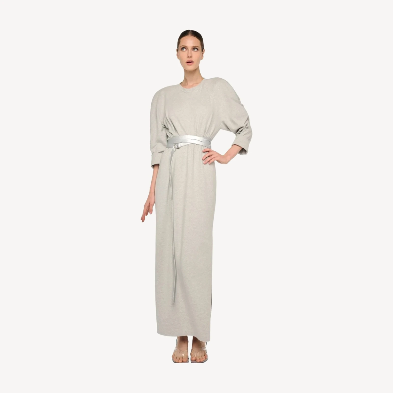 SHORT SLEEVE BOMBER 1980S LONG DRESS