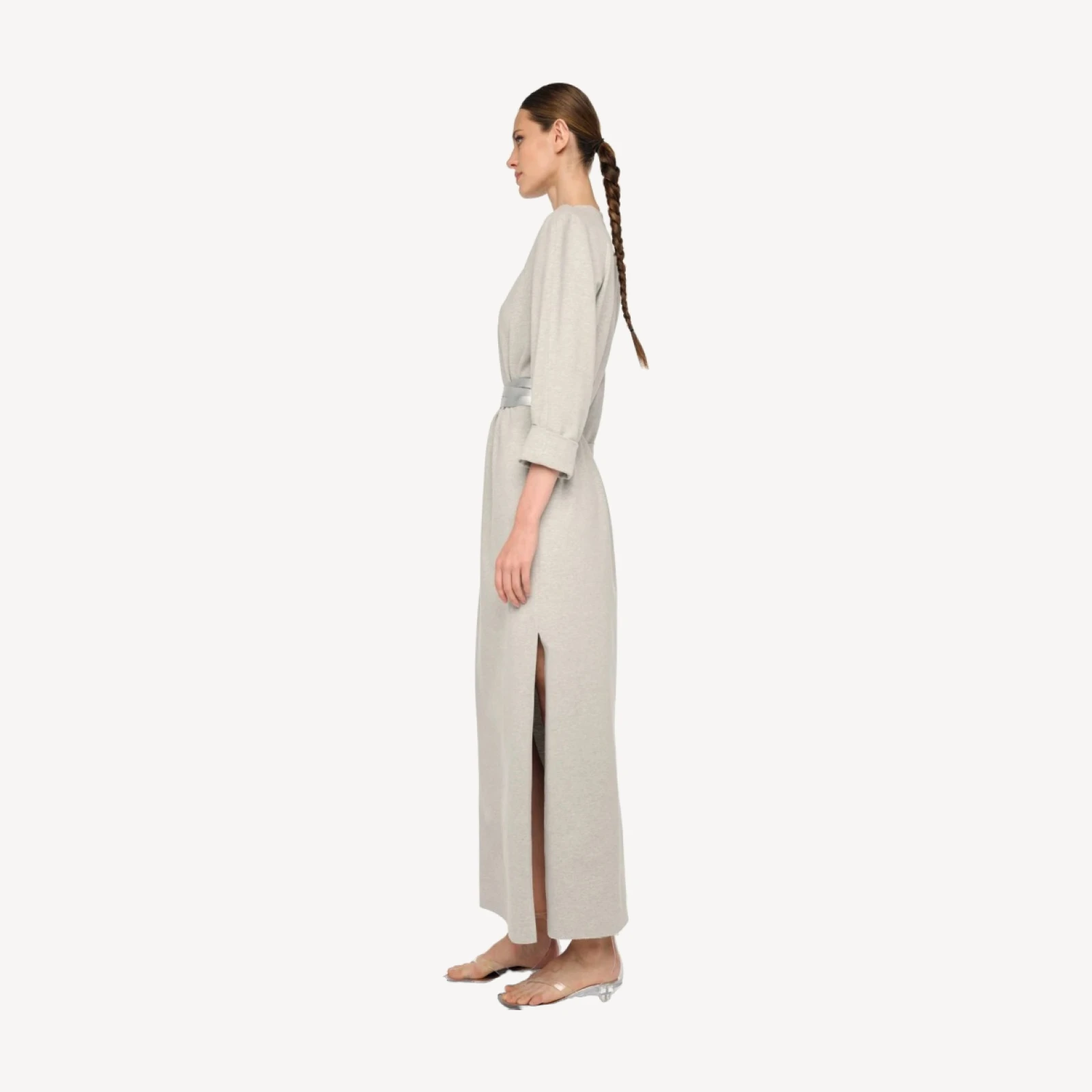 SHORT SLEEVE BOMBER 1980S LONG DRESS