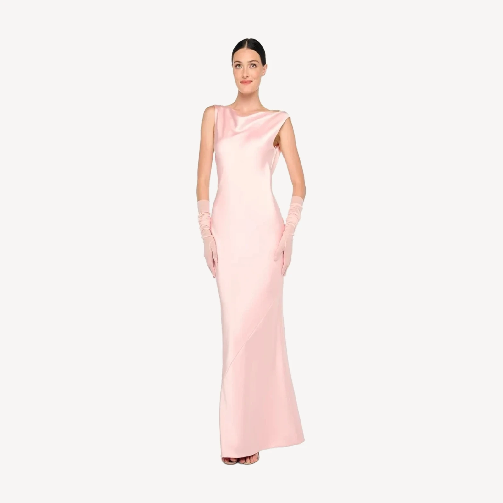 SLEEVELESS LOW BACK DRAPE GOWN