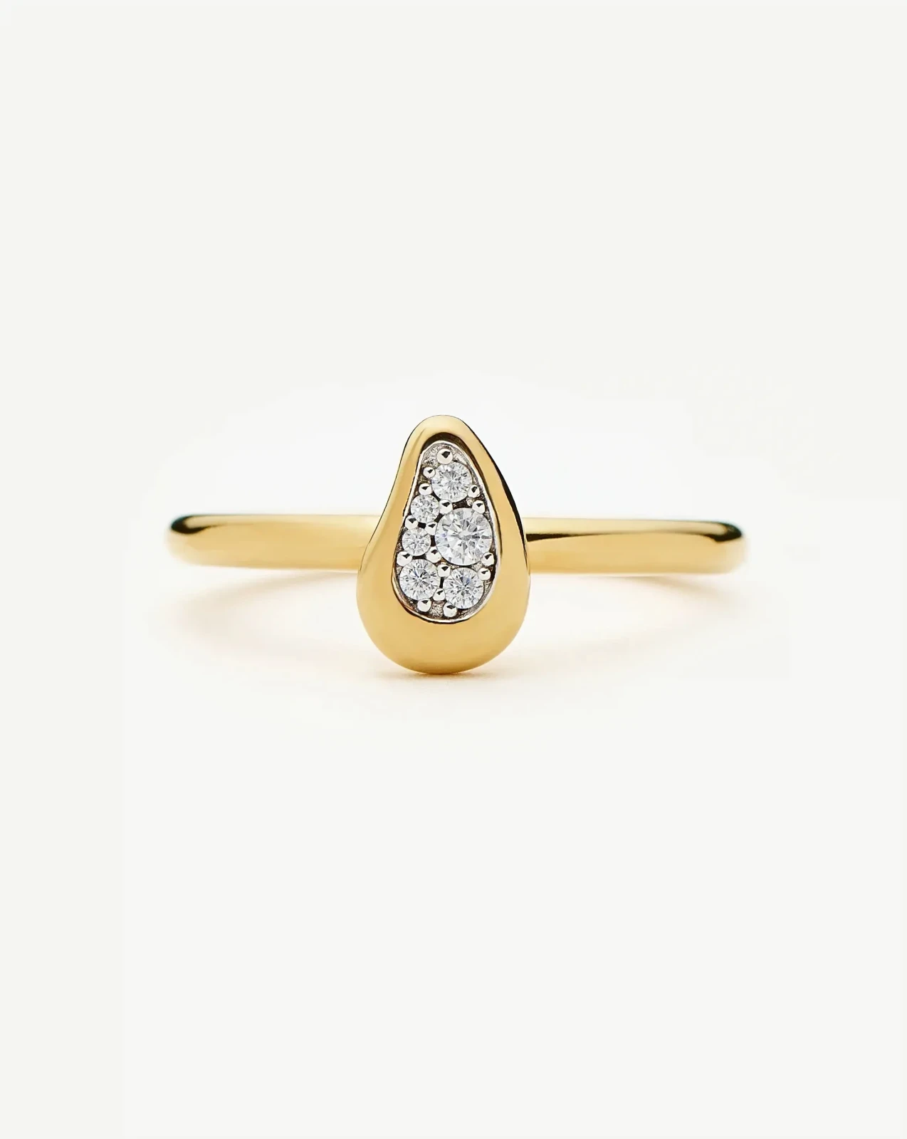 Molten Teardrop Pavé Ring | 18ct Gold Plated/Cubic Zirconia