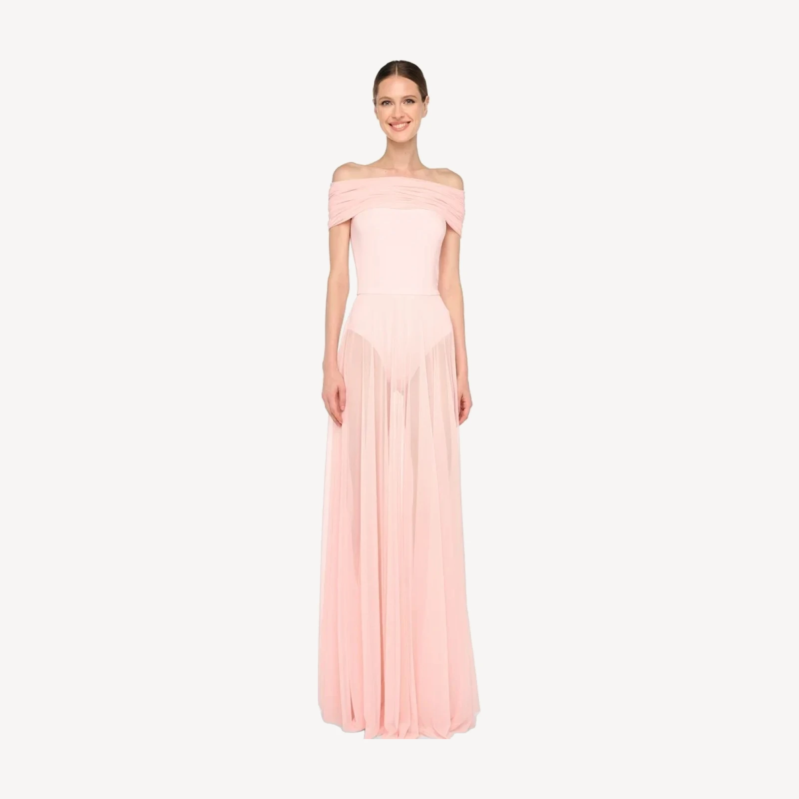 COWL COMBO FLARED GOWN