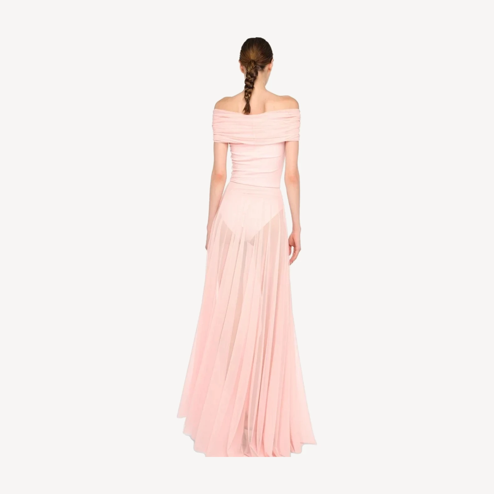COWL COMBO FLARED GOWN