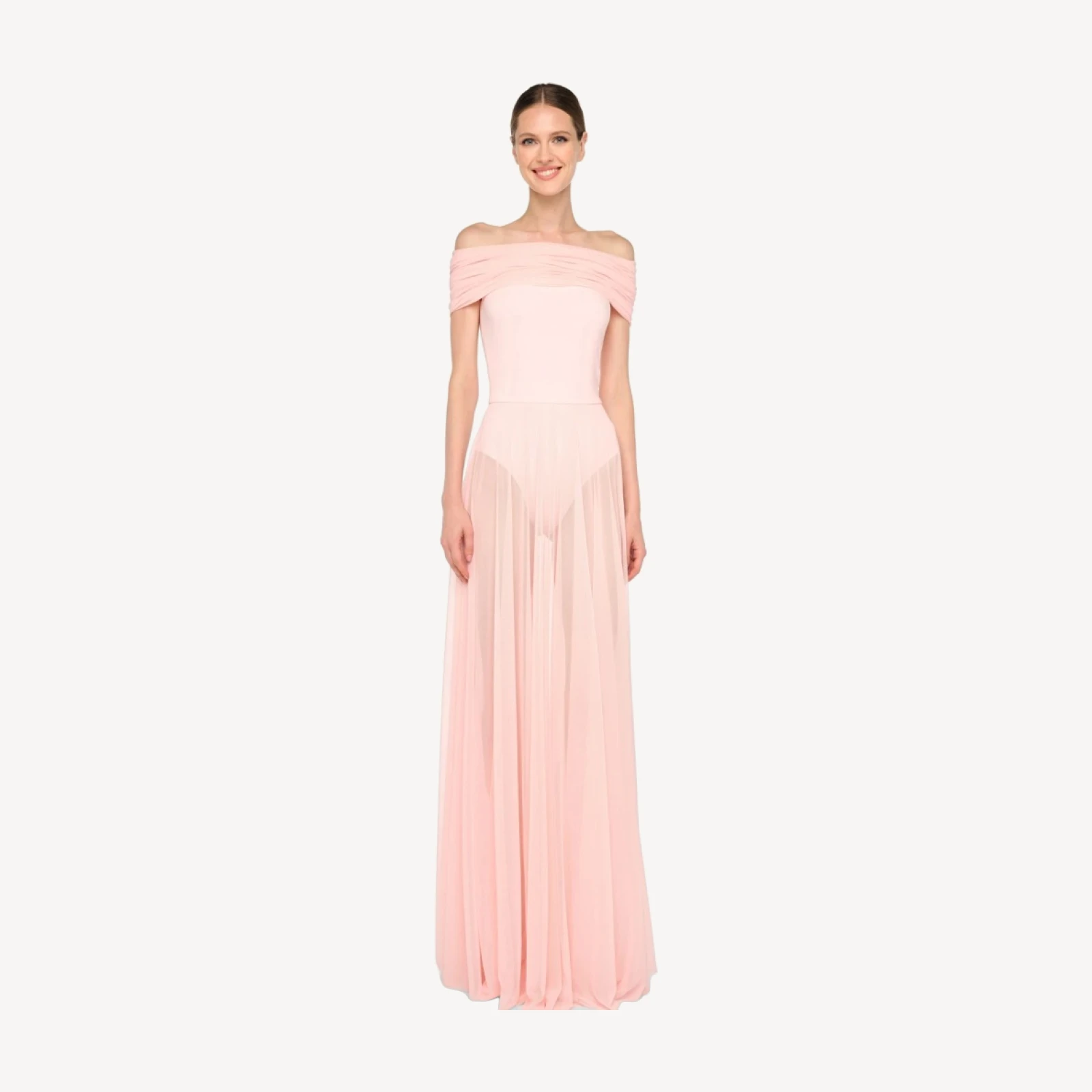COWL COMBO FLARED GOWN