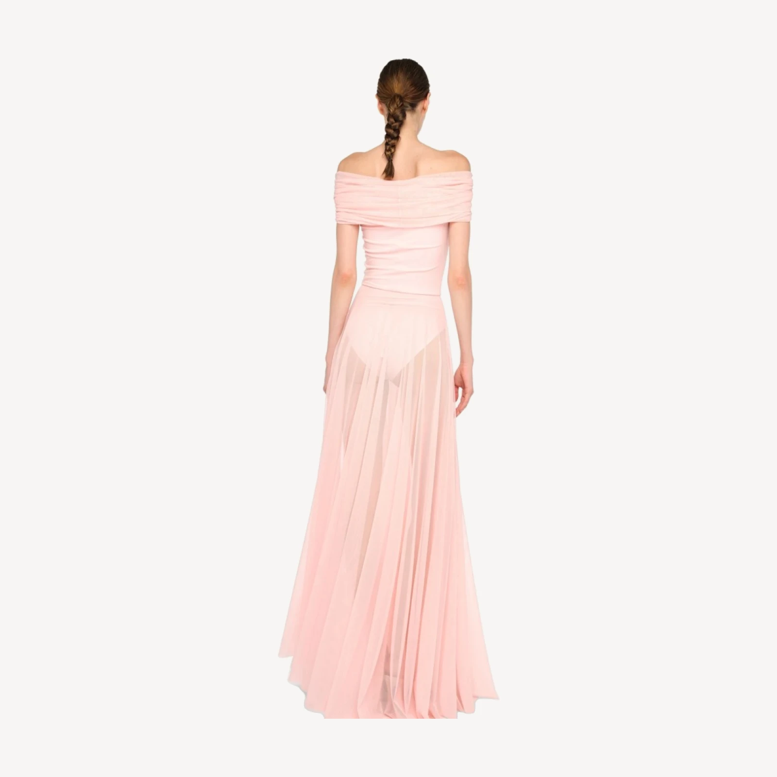 COWL COMBO FLARED GOWN