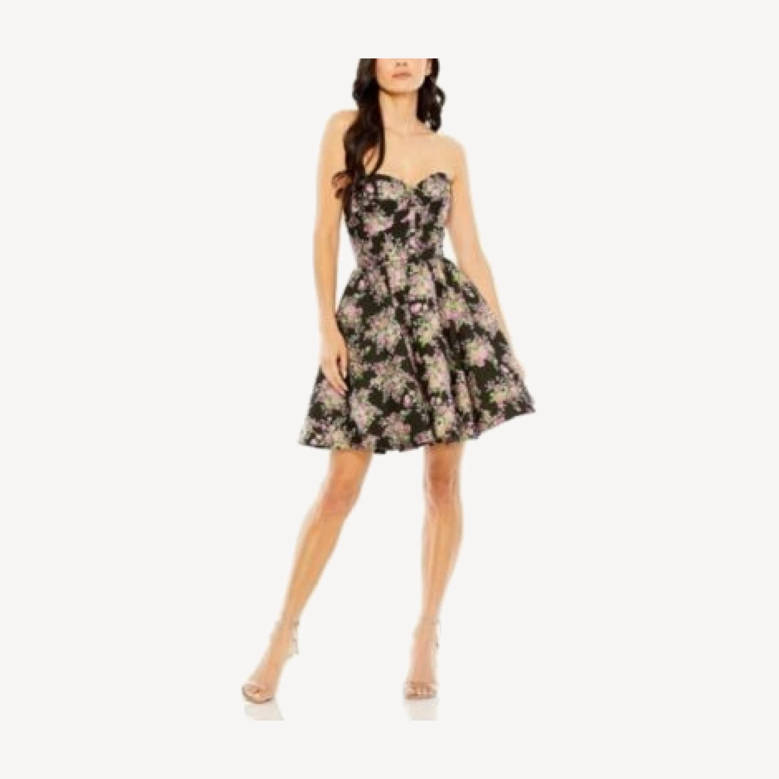 Mac Duggal Strapless Brocade Mini Dress