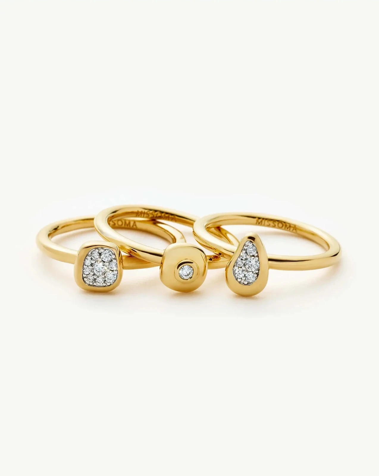 The Ultimate Triple Ring Set | 18ct Gold Plated/Cubic Zirconia