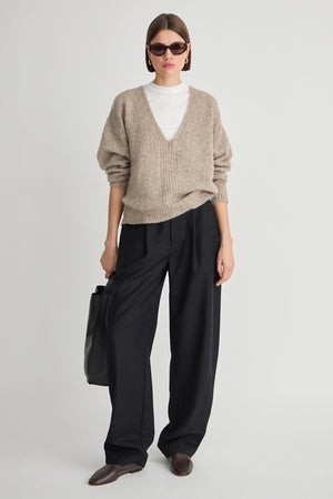 Softest Silk Cashmere V-Neck Marl
