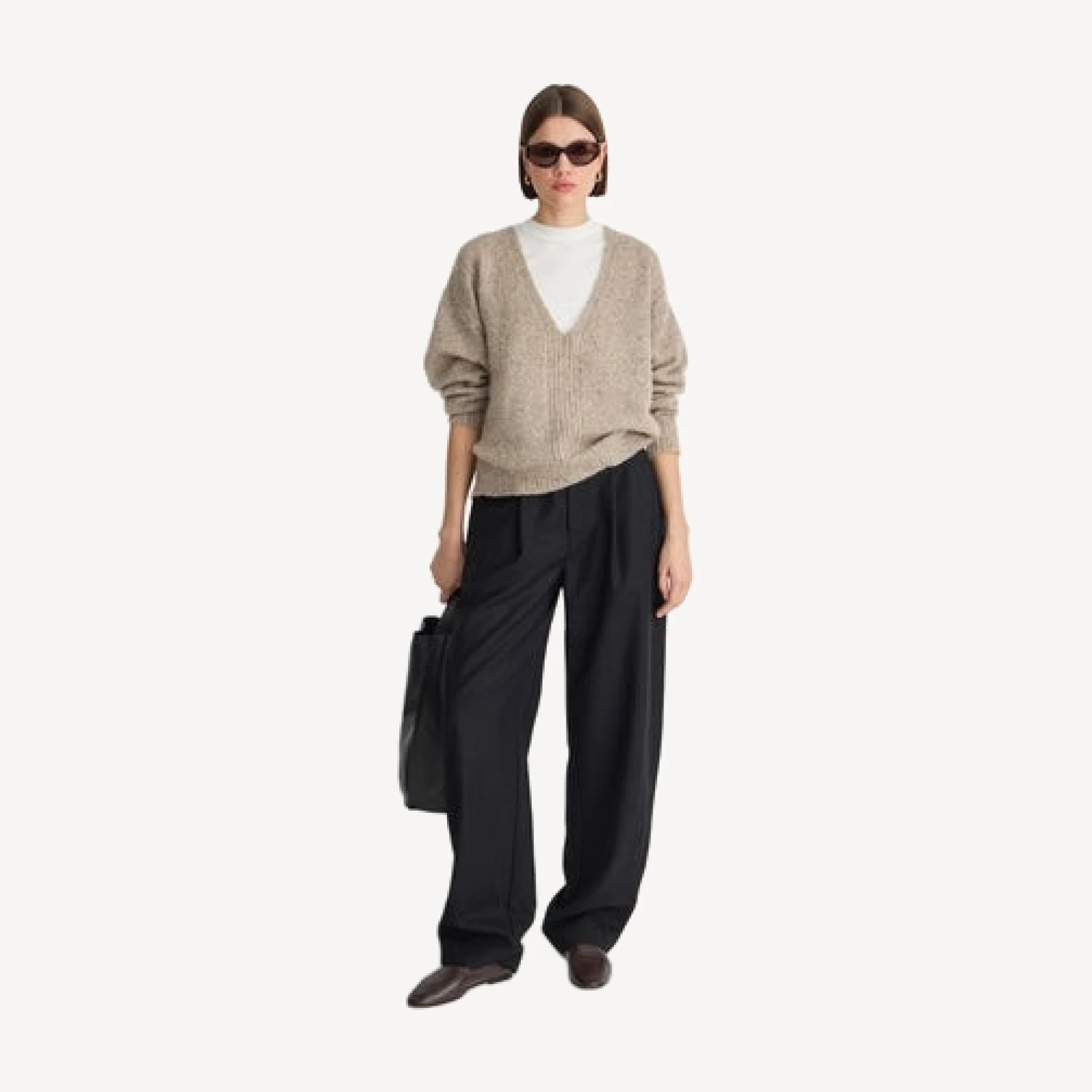 Softest Silk Cashmere V-Neck Marl