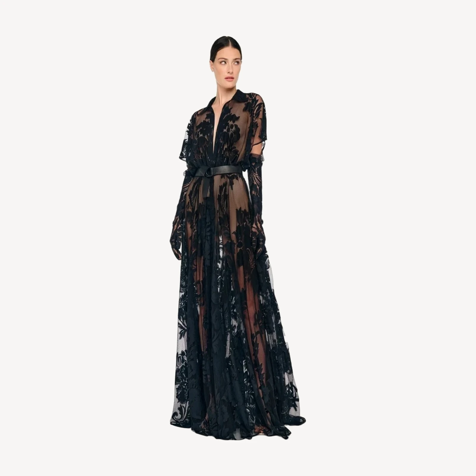 SUPER OS BF NK SHIRT FLARED GOWN