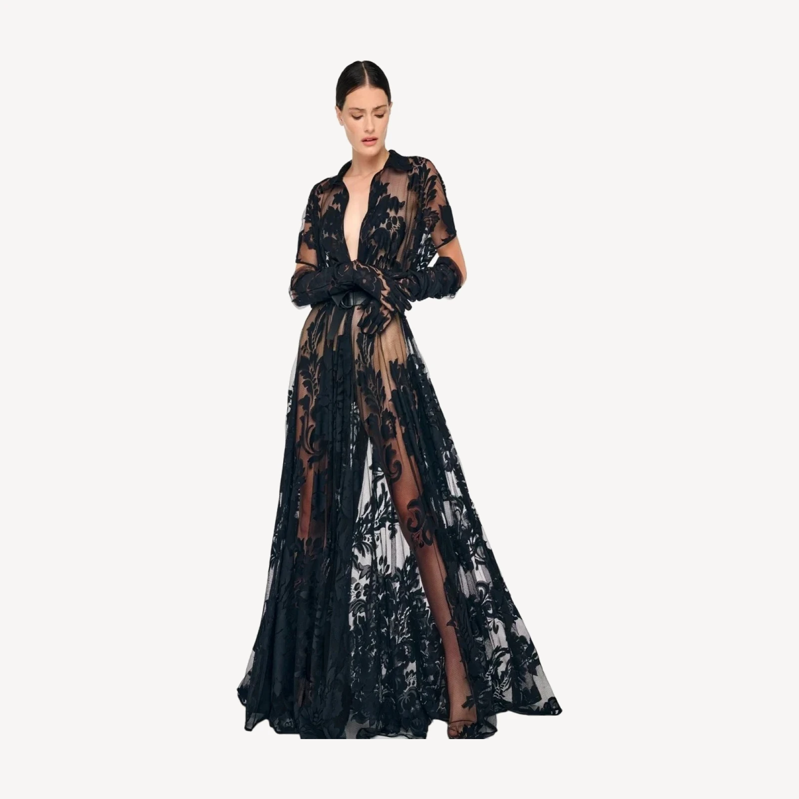 SUPER OS BF NK SHIRT FLARED GOWN