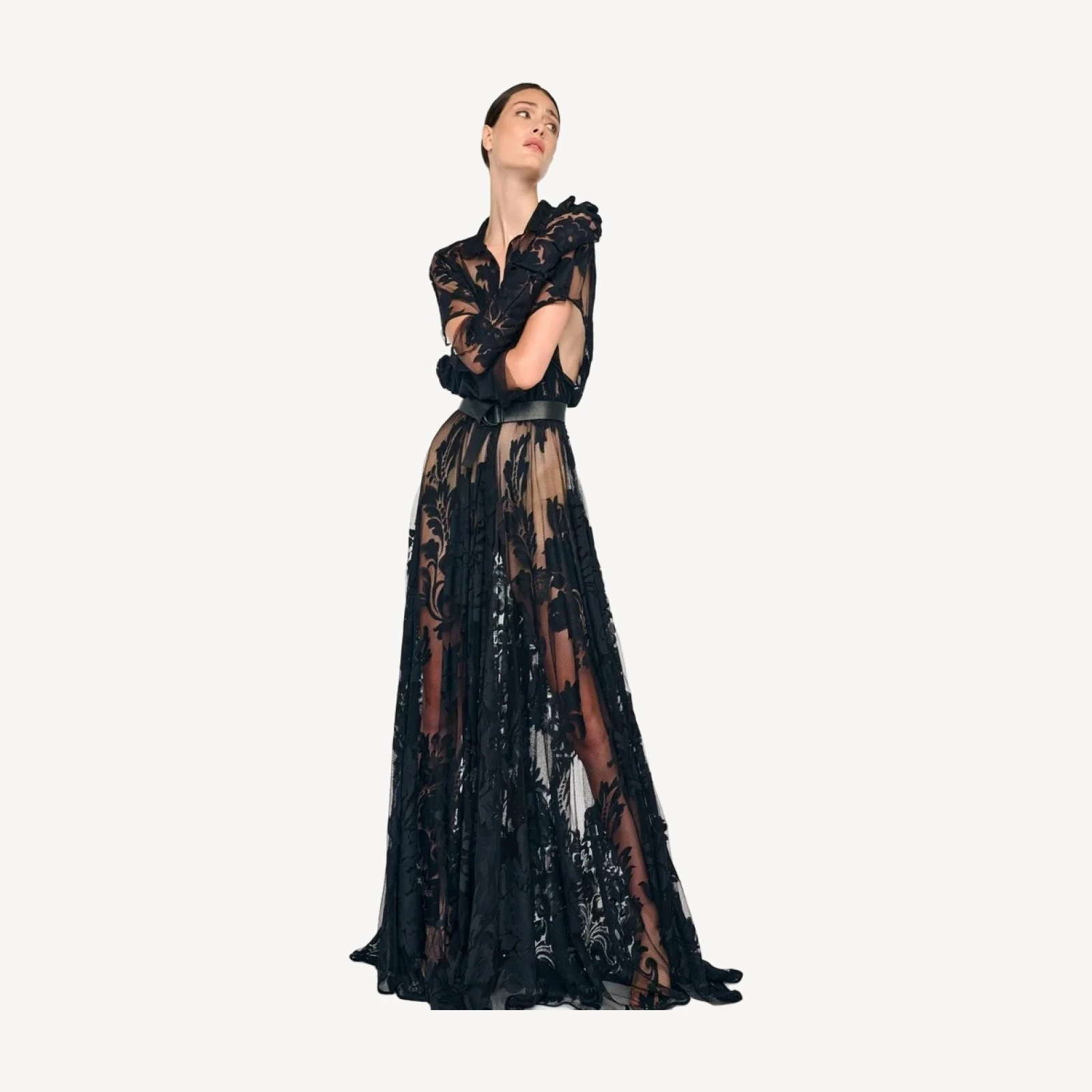 SUPER OS BF NK SHIRT FLARED GOWN