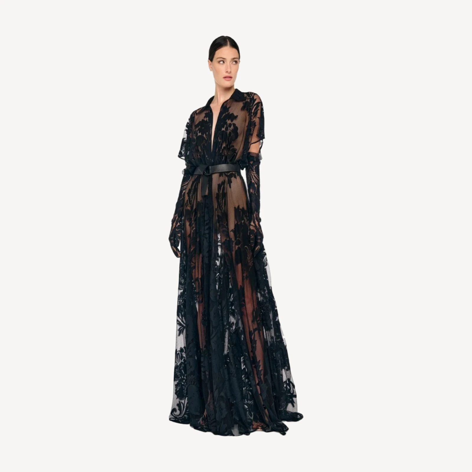 SUPER OS BF NK SHIRT FLARED GOWN