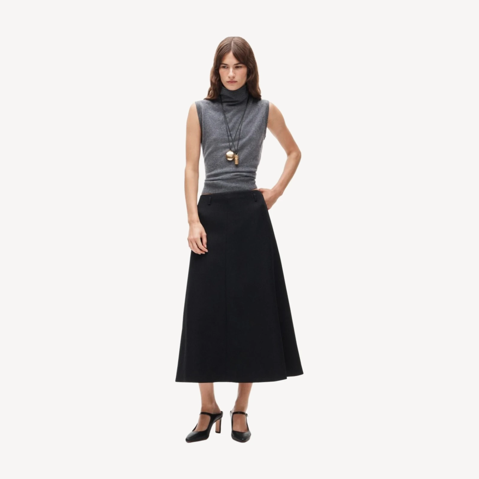 A-line skirt in bouclé