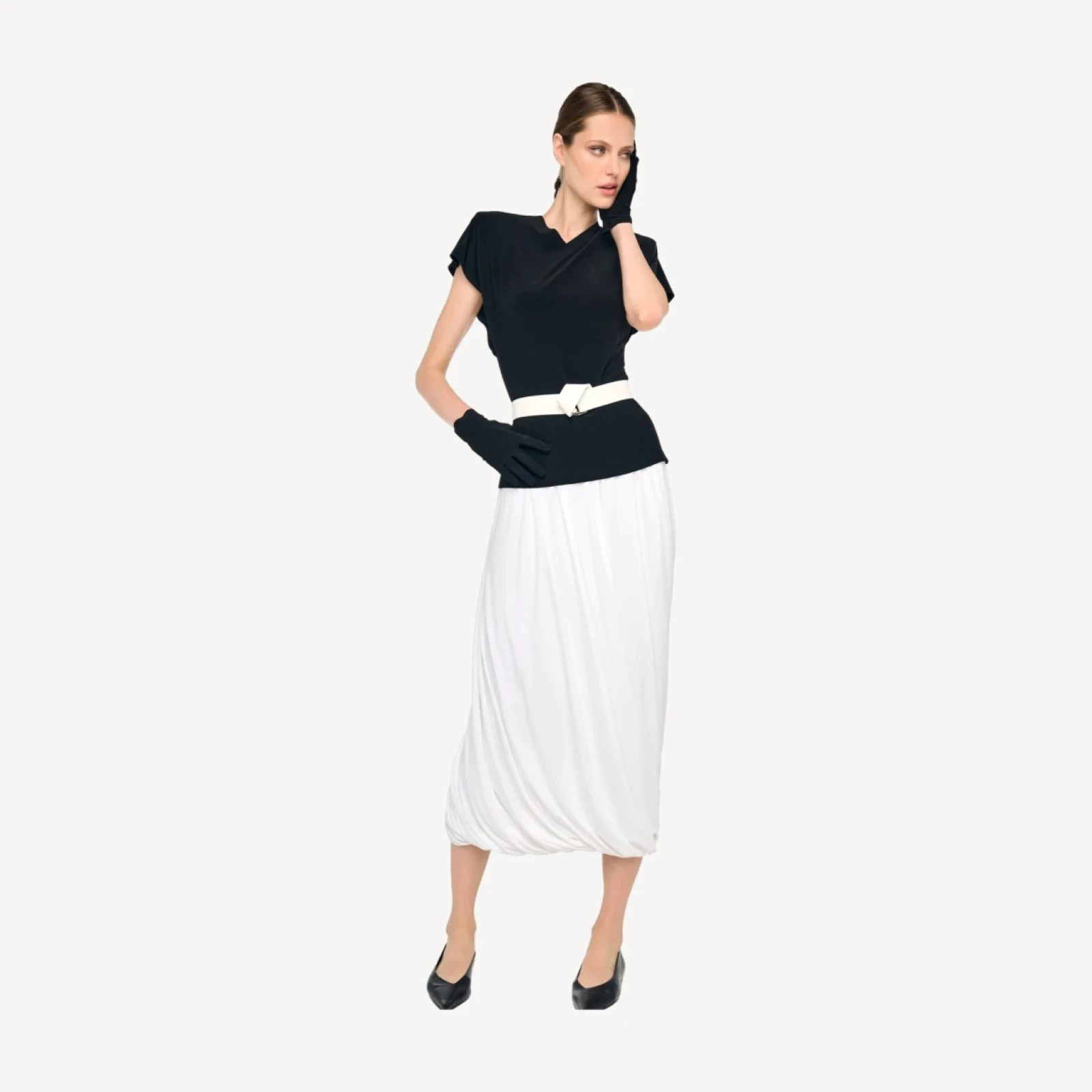 TWIST MIDCALF SKIRT
