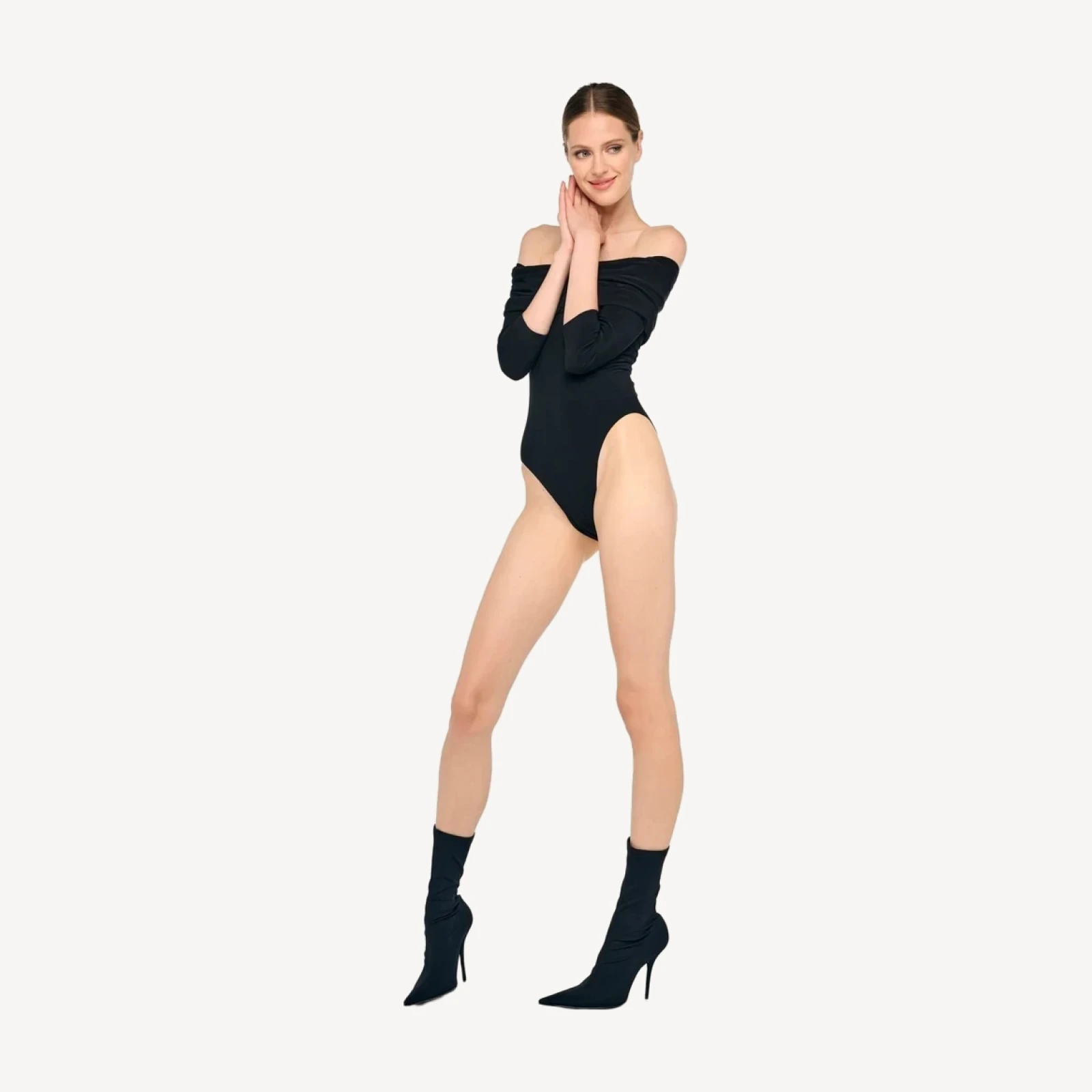 3/4 SLEEVE COWL BODYSUIT