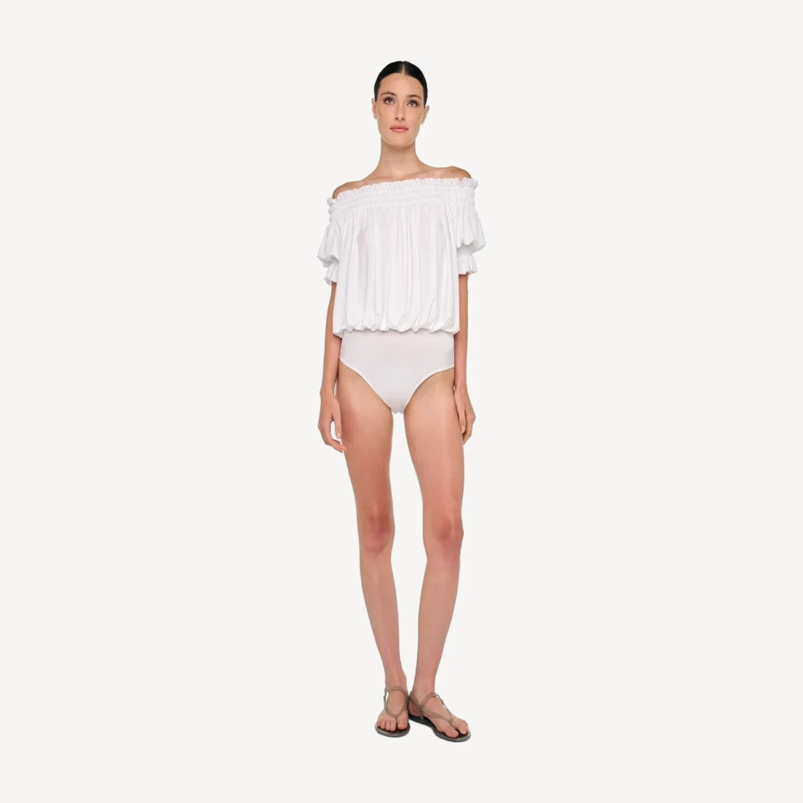 SHORT SLEEVE PEASANT BODYSUIT