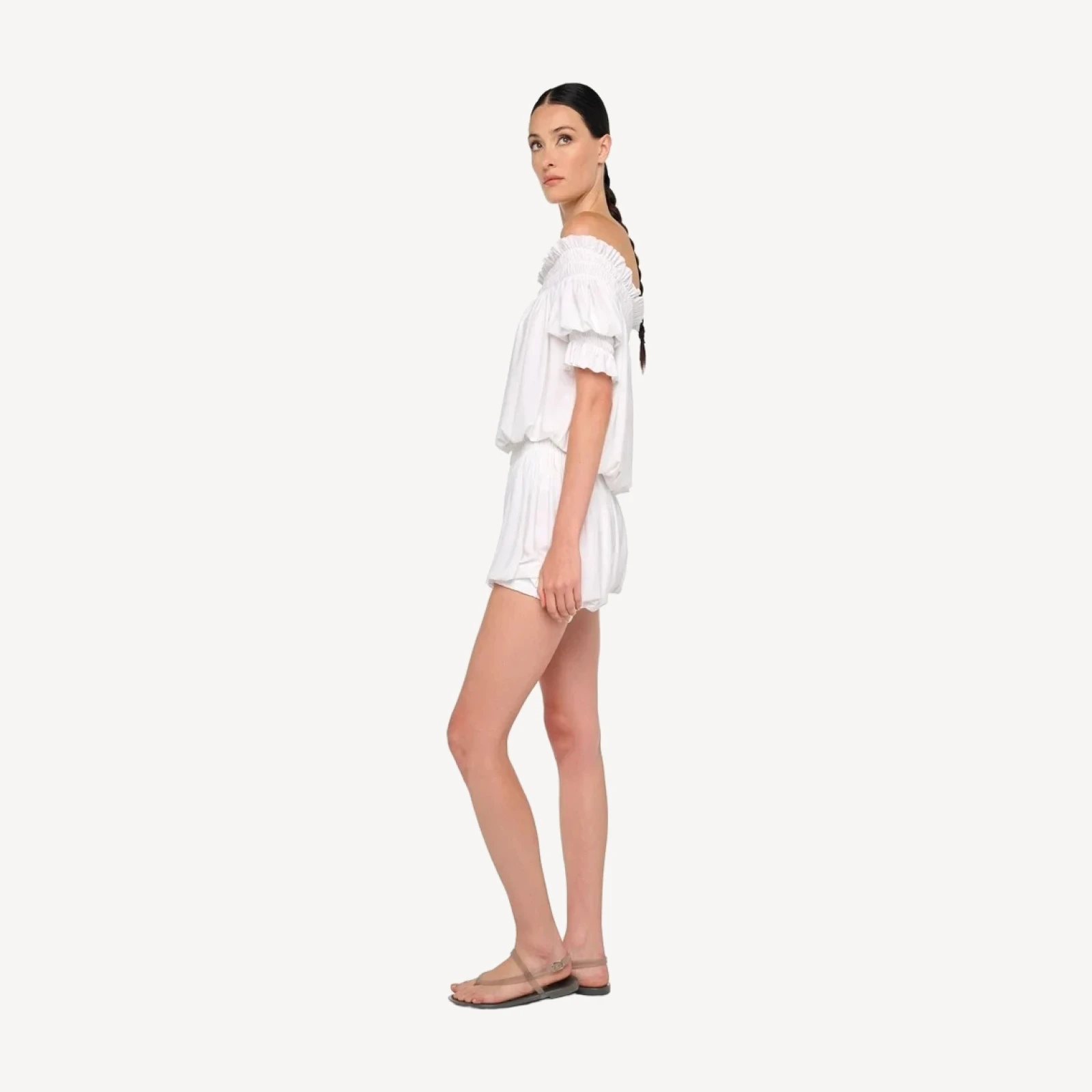 SHORT SLEEVE PEASANT BODYSUIT