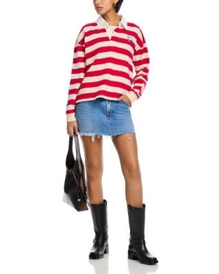 Mother The Ditcher Mini Fray Denim Skirt