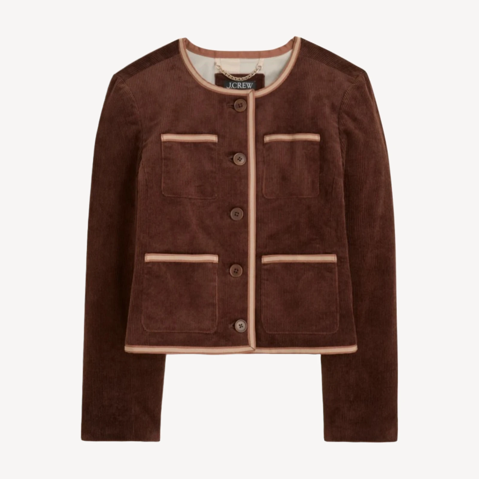 Patch-pocket lady jacket in stretch corduroy