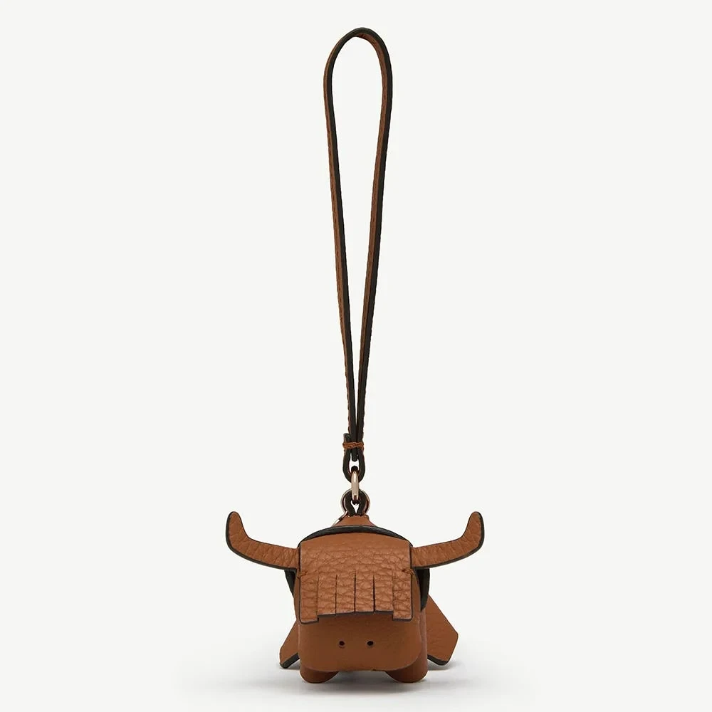 Bag Charm - Highland Cow Tan