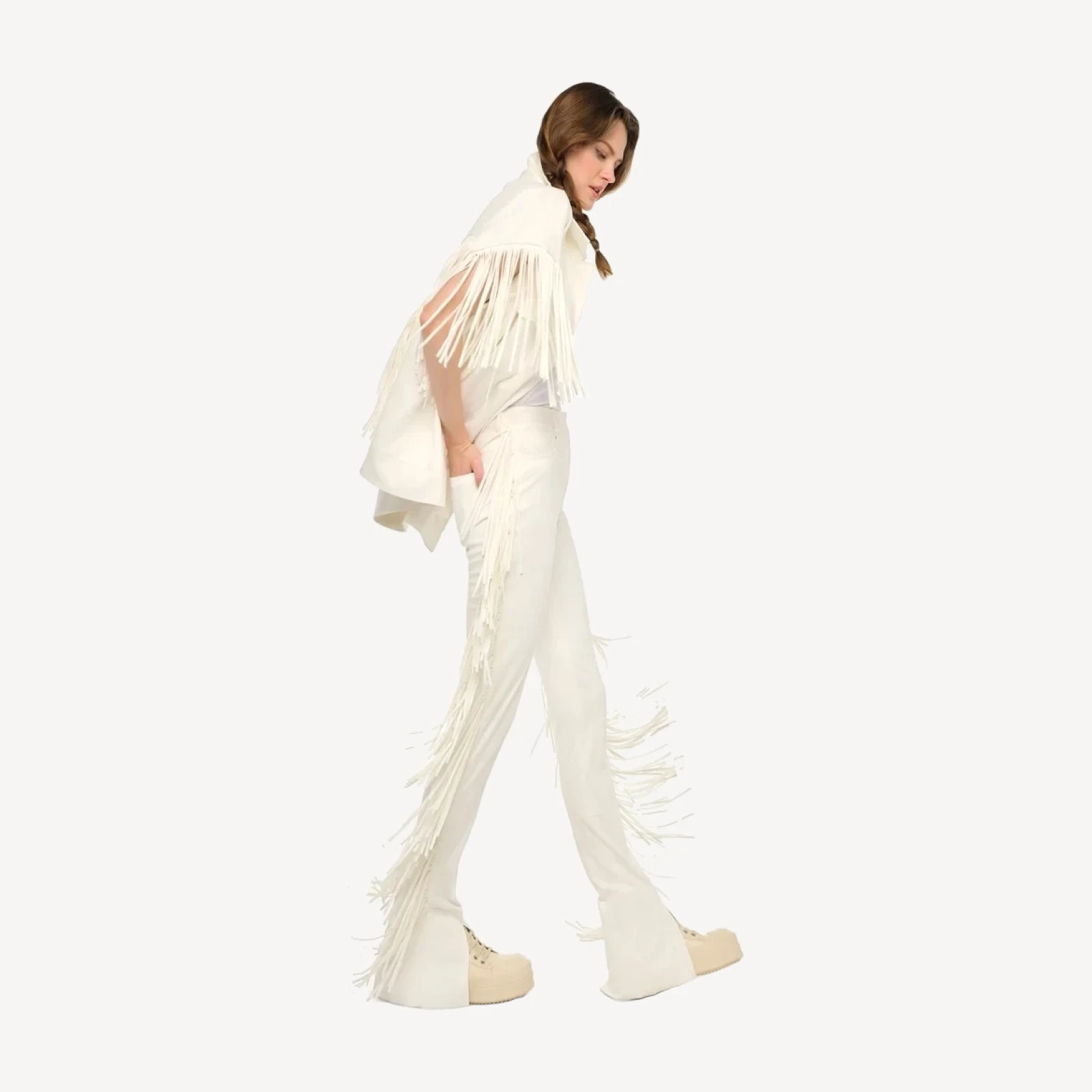FRINGE SPAT JEANS