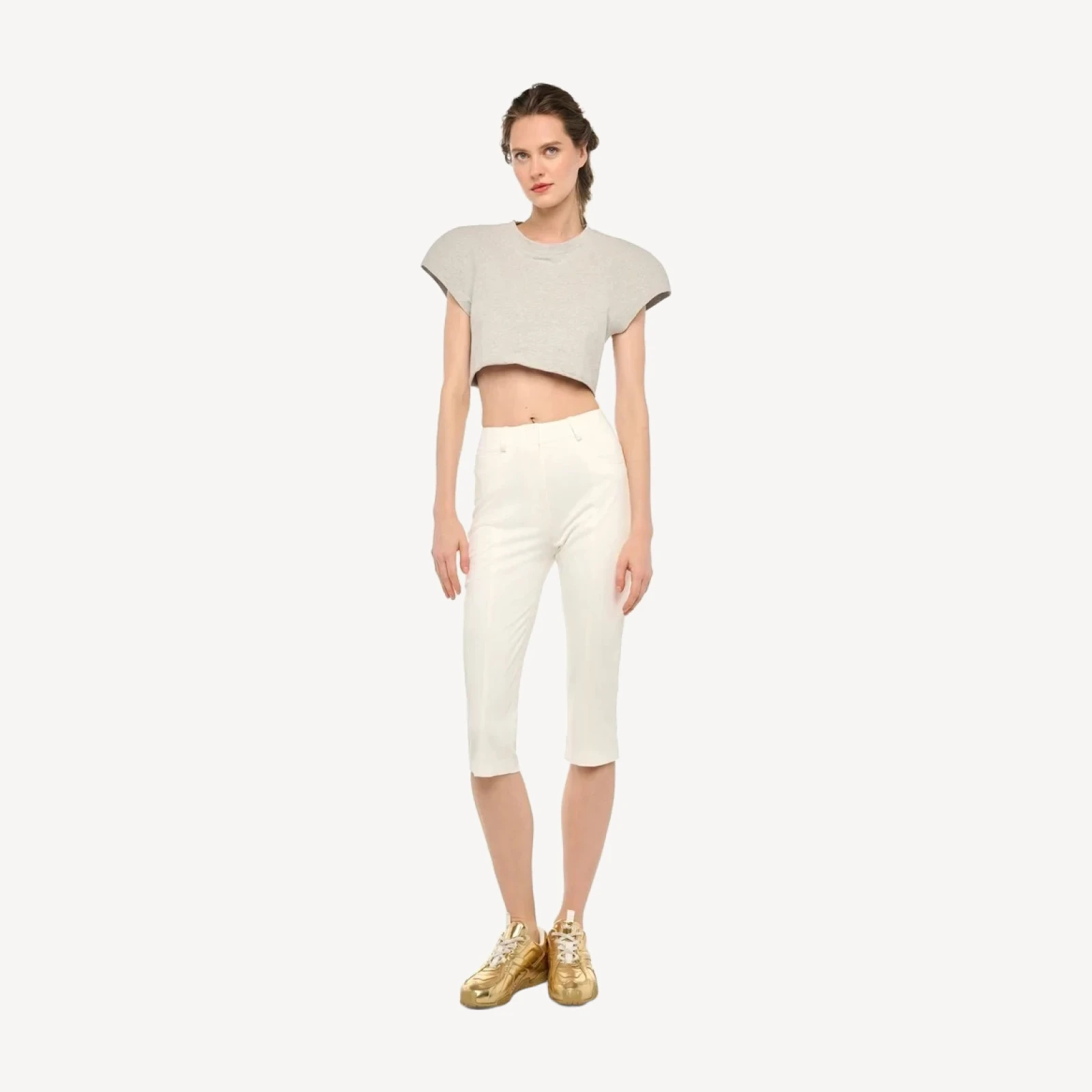 CAP SLEEVE BOMBER CROPPED TOP